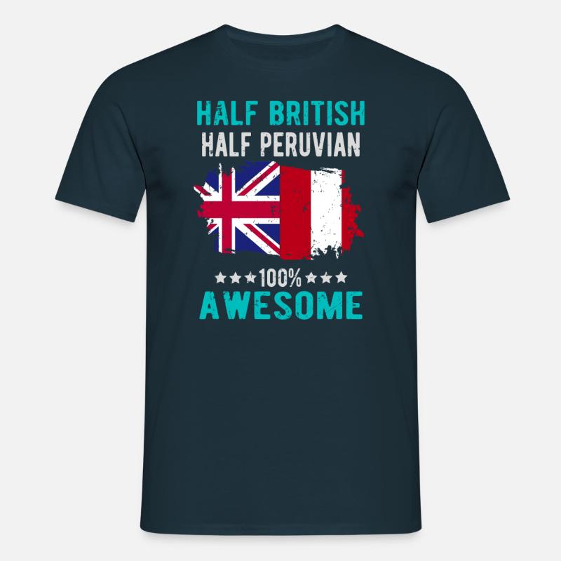 Half British Half Peruvian - Men's T-Shirt - navy