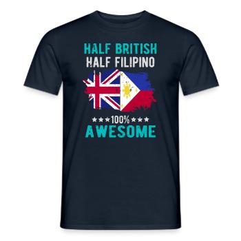 Half British Half Filipino - Men's T-Shirt - navy - Front - AI Model Male 178 light (178cm)