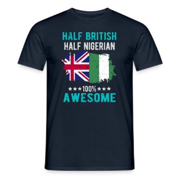 Half British Half Nigerian - Men's T-Shirt - navy - Front - AI Model Male 178 light (178cm)