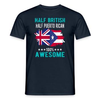 Moitié britannique moitié portoricain - T-shirt homme - marine - Devant - AI Model Male 178 light (178cm)