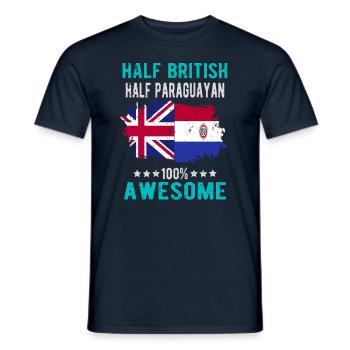 Moitié britannique moitié paraguayen - T-shirt homme - marine - Devant - AI Model Male 178 light (178cm)