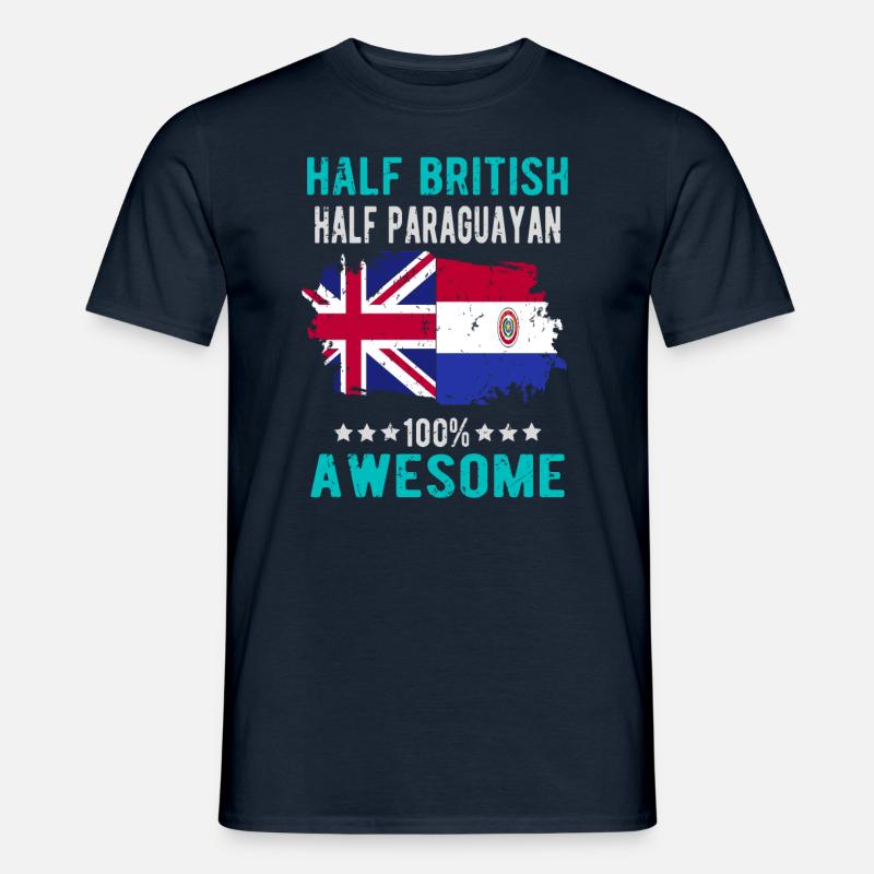 Halb Brite Halb Paraguayer - Männer T-Shirt - Navy