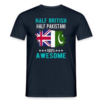 Half British Half Pakistanis - Men's T-Shirt - navy - Front - AI Model Male 178 light (178cm)