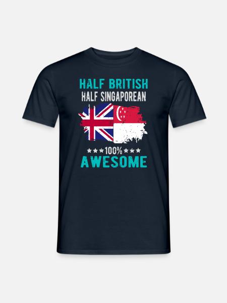 Half British Half Singaporean - Men's T-Shirt - navy