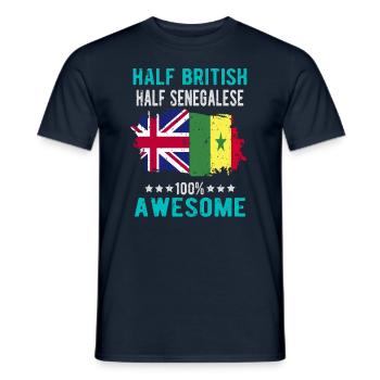 Half British Half Senegalese - Men's T-Shirt - navy - Front - AI Model Male 178 light (178cm)