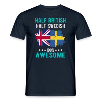 Halb Brite Halb Schwede - Männer T-Shirt - Navy - Vorne - AI Model Male 178 light (178cm)