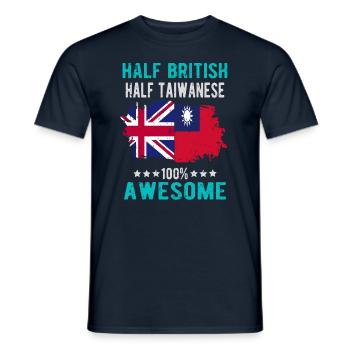 Half British Half Taiwanese - Men's T-Shirt - navy - Front - AI Model Male 178 light (178cm)