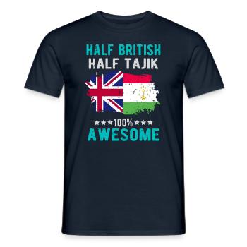 Half British Half Tajik - Men's T-Shirt - navy - Front - AI Model Male 178 light (178cm)