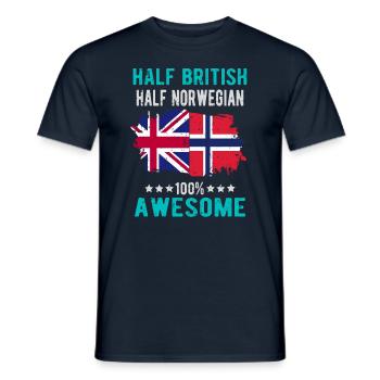 Half British Half Norwegian - Men's T-Shirt - navy - Front - AI Model Male 178 light (178cm)