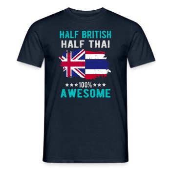 Half British Half Thai - Men's T-Shirt - navy - Front - AI Model Male 178 light (178cm)