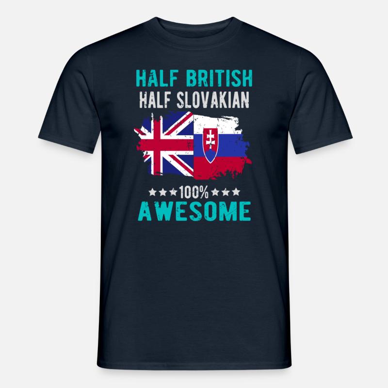 Halb Brite Halb Slowake - Männer T-Shirt - Navy