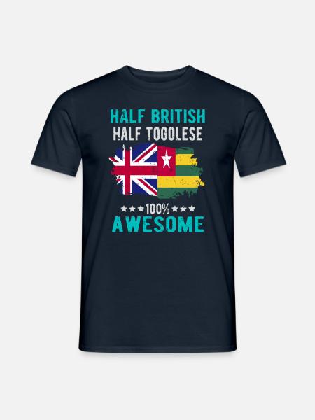 Half British Half Tongolese - Men's T-Shirt - navy
