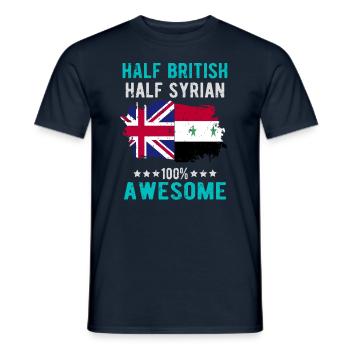 Moitié britannique moitié syrien - T-shirt homme - marine - Devant - AI Model Male 178 light (178cm)