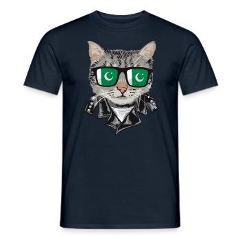 Lunettes de soleil pour chat avec drapeau pakistanais - T-shirt homme - marine - Devant - AI Model Male 178 light (178cm)