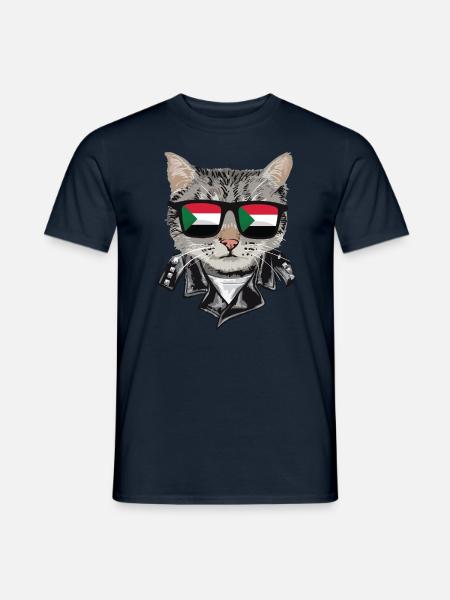 Cat Sudan Flag Sunglasses - Men's T-Shirt - navy