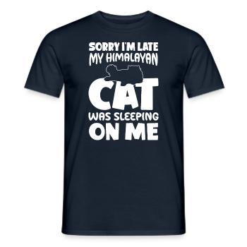 Entschuldigung, Ich Bin Zu Spät - Himalaya -Katze - Männer T-Shirt - Navy - Vorne - AI Model Male 178 light (178cm)