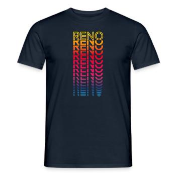 Retro Nostalgisch USA Stadt - Regenbogen Reno - Männer T-Shirt - Navy - Vorne - AI Model Male 178 light (178cm)