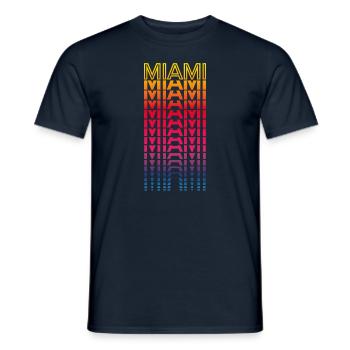 Retro Nostalgic USA City - Rainbow Miami - T-shirt homme - marine - Devant - AI Model Male 178 light (178cm)