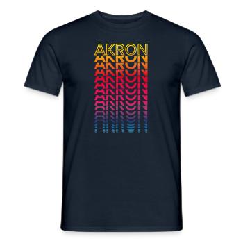 Retro Nostalgisch USA Stadt - Regenbogen Akron - Männer T-Shirt - Navy - Vorne - AI Model Male 178 light (178cm)