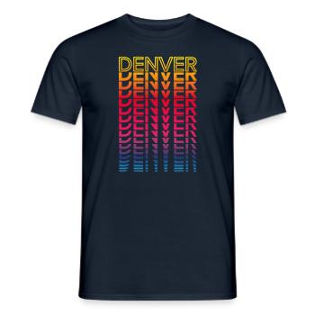 Retro Nostalgic USA City - Rainbow Denver - Men's T-Shirt - navy - Front - AI Model Male 178 light (178cm)
