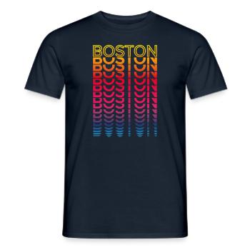 Retro Nostalgic USA City - Rainbow Boston - T-shirt homme - marine - Devant - AI Model Male 178 light (178cm)
