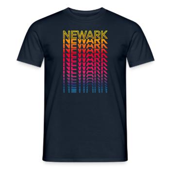Retro Nostalgic USA City - Rainbow Newark - Men's T-Shirt - navy - Front - AI Model Male 178 light (178cm)
