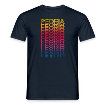 Retro Nostalgic USA City - Rainbow Peoria - T-shirt homme - marine - Devant - AI Model Male 178 light (178cm)