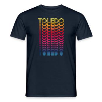 Retro Nostalgic USA City - Rainbow Toledo - T-shirt homme - marine - Devant - AI Model Male 178 light (178cm)