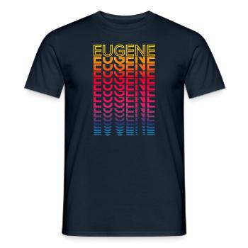 Retro Nostalgisch USA Stadt - Regenbogen Eugene - Männer T-Shirt - Navy - Vorne - AI Model Male 178 light (178cm)