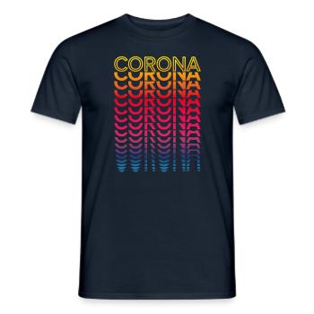 Retro Nostalgic USA City - Rainbow Corona - T-shirt homme - marine - Devant - AI Model Male 178 light (178cm)