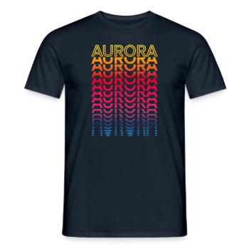Retro Nostalgic USA City - Rainbow Aurora - Men's T-Shirt - navy - Front - AI Model Male 178 light (178cm)