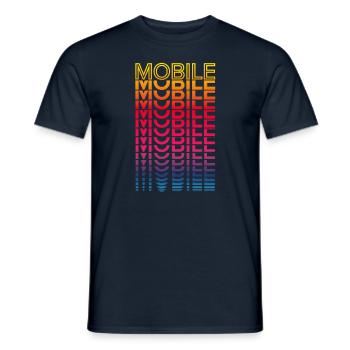 Retro Nostalgic USA City - Rainbow Mobile - T-shirt homme - marine - Devant - AI Model Male 178 light (178cm)