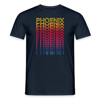 Retro Nostalgic USA City - Rainbow Phoenix - Men's T-Shirt - navy - Front - AI Model Male 178 light (178cm)