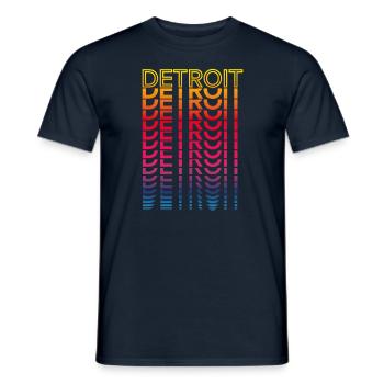 Retro Nostalgic USA City - Rainbow Detroit - T-shirt homme - marine - Devant - AI Model Male 178 light (178cm)