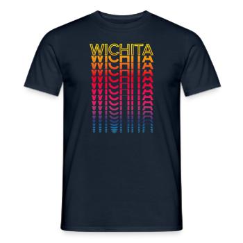 Retro Nostalgisch USA Stadt - Regenbogen Wichita - Männer T-Shirt - Navy - Vorne - AI Model Male 178 light (178cm)
