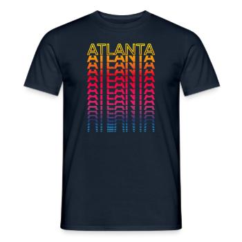 Retro Nostalgic USA City - Rainbow Atlanta - T-shirt homme - marine - Devant - AI Model Male 178 light (178cm)