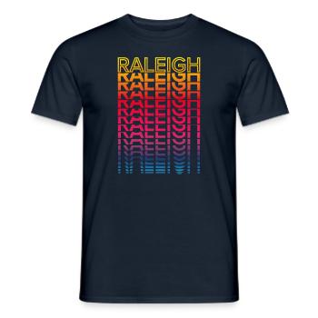 Retro Nostalgisch USA Stadt - Regenbogen Raleigh - Männer T-Shirt - Navy - Vorne - AI Model Male 178 light (178cm)