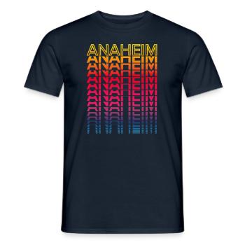 Retro Nostalgic USA City - Rainbow Anaheim - T-shirt homme - marine - Devant - AI Model Male 178 light (178cm)