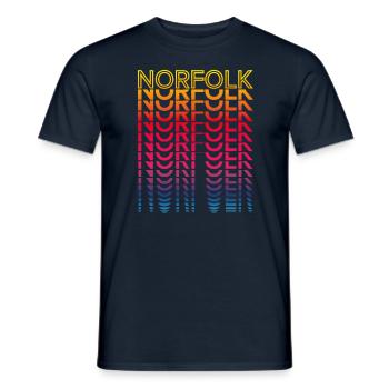 Retro Nostalgic USA City - Rainbow Norfolk - T-shirt homme - marine - Devant - AI Model Male 178 light (178cm)