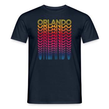 Retro Nostalgisch USA Stadt - Regenbogen Orlando - Männer T-Shirt - Navy - Vorne - AI Model Male 178 light (178cm)