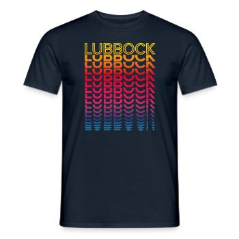 Retro Nostalgic USA City - Rainbow Lubbock - T-shirt homme - marine - Devant - AI Model Male 178 light (178cm)