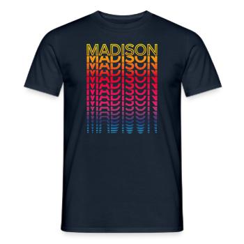 Retro Nostalgic USA City - Rainbow Madison - T-shirt homme - marine - Devant - AI Model Male 178 light (178cm)