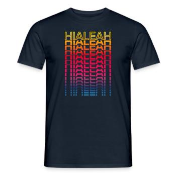 Retro Nostalgic USA City - Rainbow Hialeah - Men's T-Shirt - navy - Front - AI Model Male 178 light (178cm)
