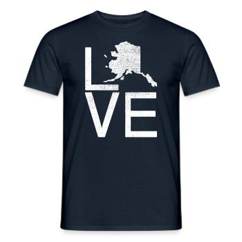 USA State - Love Map Alaska - Männer T-Shirt - Navy - Vorne - AI Model Male 178 light (178cm)