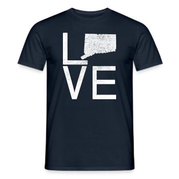 USA State - Love Map Connecticut - Männer T-Shirt - Navy - Vorne - AI Model Male 178 light (178cm)