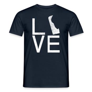 USA State - Love Map Delaware - Männer T-Shirt - Navy - Vorne - AI Model Male 178 light (178cm)