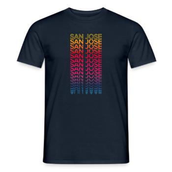 Retro Nostalgic USA City - Rainbow San Jose - Men's T-Shirt - navy - Front - AI Model Male 178 light (178cm)