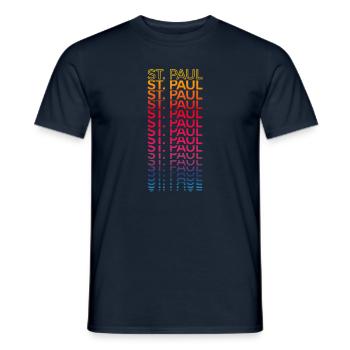 Retro Nostalgic USA City - Rainbow St. Paul - T-shirt homme - marine - Devant - AI Model Male 178 light (178cm)