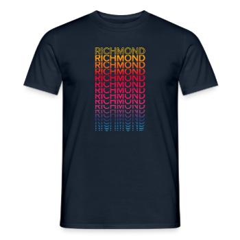 Retro Nostalgic USA City - Rainbow Richmond - Men's T-Shirt - navy - Front - AI Model Male 178 light (178cm)