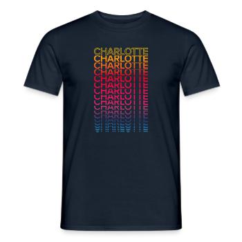 Retro Nostalgisch USA Stadt - Regenbogen Charlotte - Männer T-Shirt - Navy - Vorne - AI Model Male 178 light (178cm)